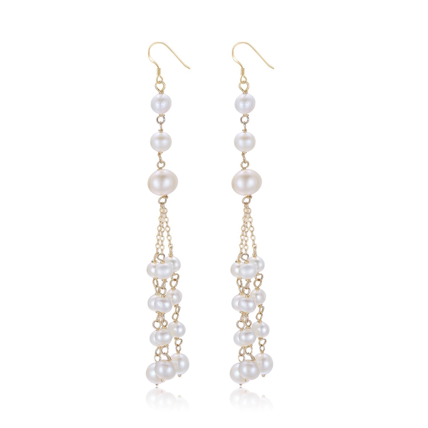 Flowing Beads Series Three - bead Multi - line Tassel Earrings - COCOKIM