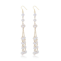 Flowing Beads Series Three - bead Multi - line Tassel Earrings - COCOKIM