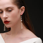 Flowing Beads Series Three - bead Multi - line Tassel Earrings - COCOKIM