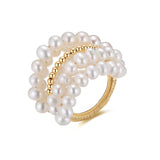 Starry Series Multi - Layered Gold Bead Ring - COCOKIM