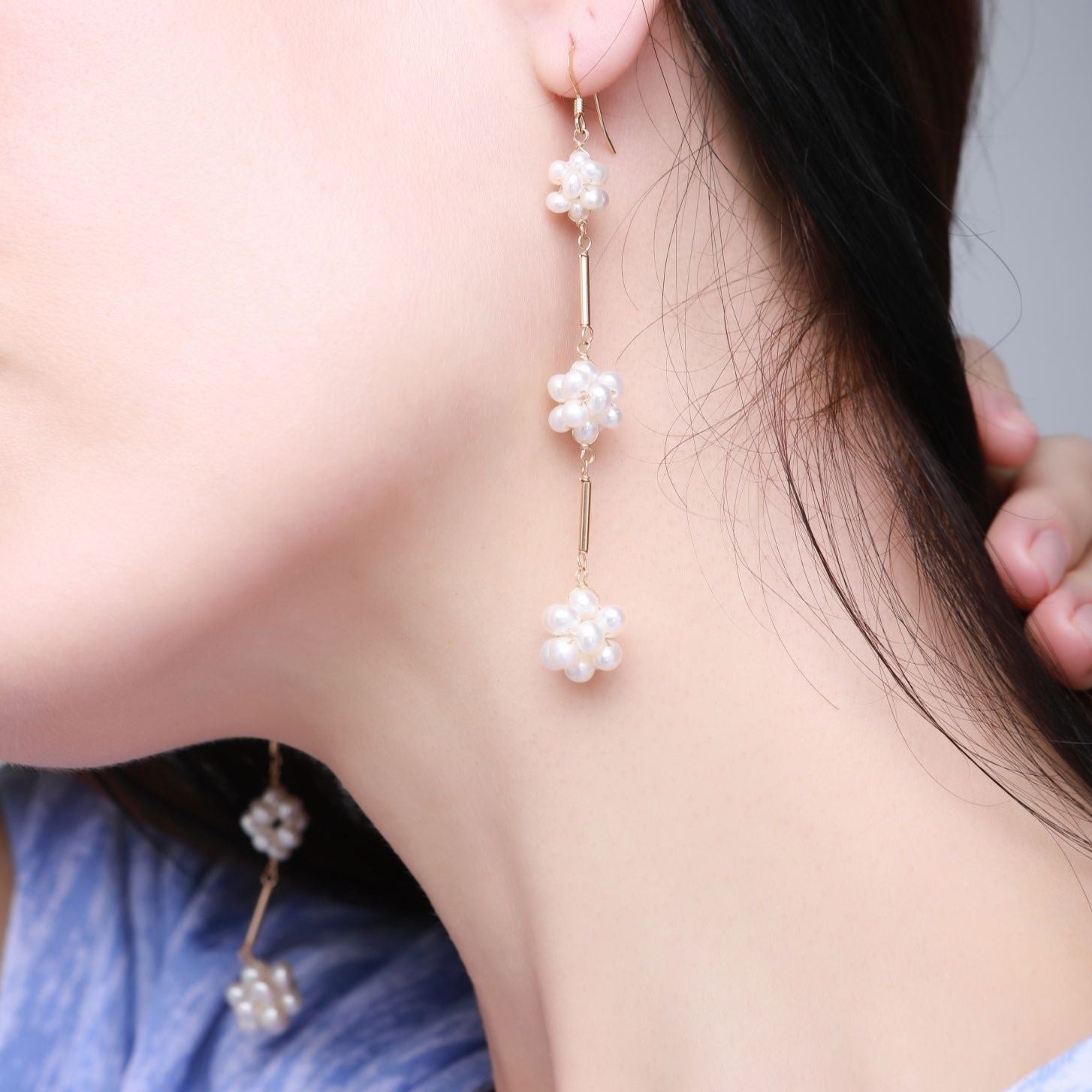 Starry Series Triple Cluster Floral Earrings - COCOKIM