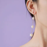 Starry Series Triple Cluster Floral Earrings - COCOKIM